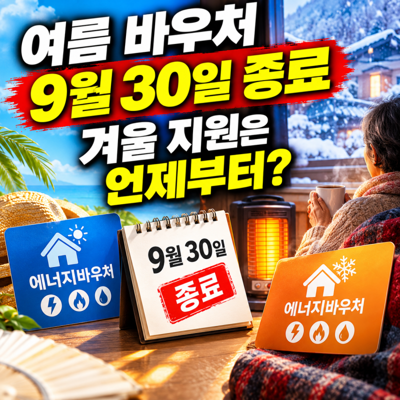 여름 바우처 9월 30일 종료, 에너지바우처 겨울 지원은 언제부터 쓸 수 있을까?