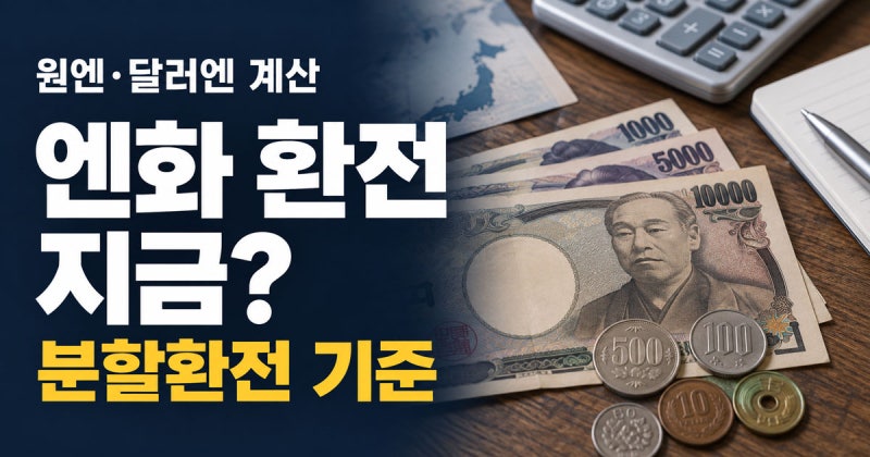 엔화 환전 지금 해도 될까? 원엔·달러엔 계산과 분할환전 기준, 지금 들어가도 괜찮을까?