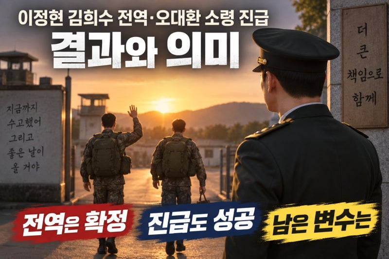 이정현 김희수 전역·오대환 소령 진급 결과와 의미