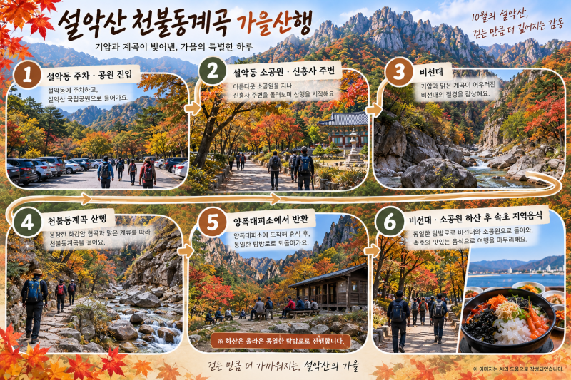 설악산 천불동계곡 단풍 언제? 코스 난이도·소요시간 정리