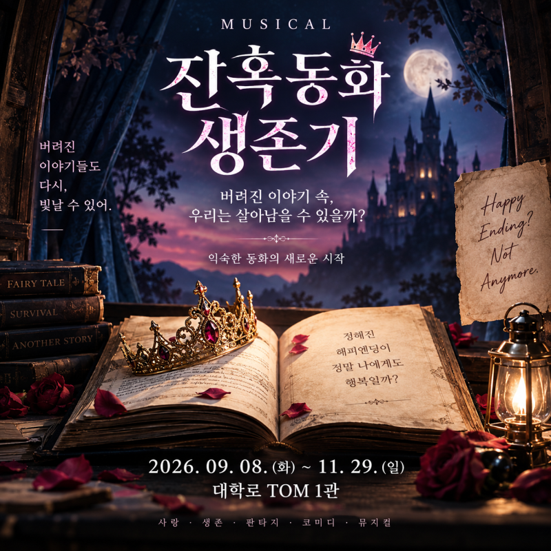 뮤지컬 잔혹동화 생존기 출연진·공연일정 총정리, 대학로 신작 등장