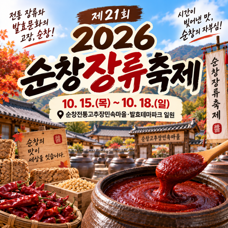 2026 순창장류축제｜10월 일정과 고추장·장류 체험 알아보기
