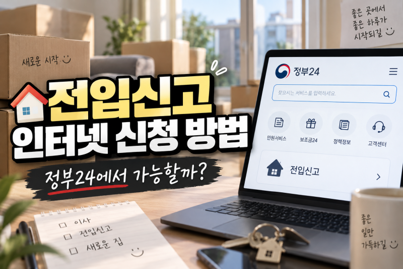 전입신고 인터넷 신청 방법, 정부24에서 온라인으로 주소 이전하는 법