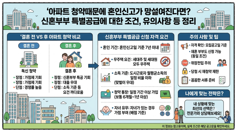 아파트 청약때문에 혼인신고가 망설여진다면? 신혼부부 특별공급에 대한 조건, 유의사항 등 ....
