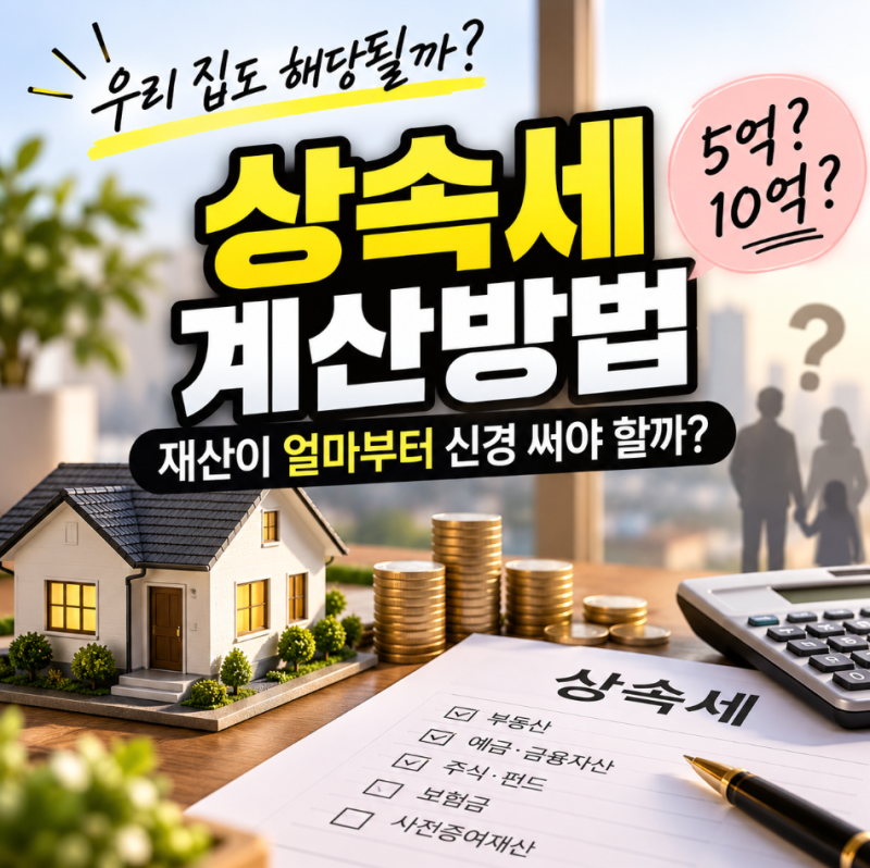 상속세 계산방법, 재산이 얼마부터 신경 써야 할까?