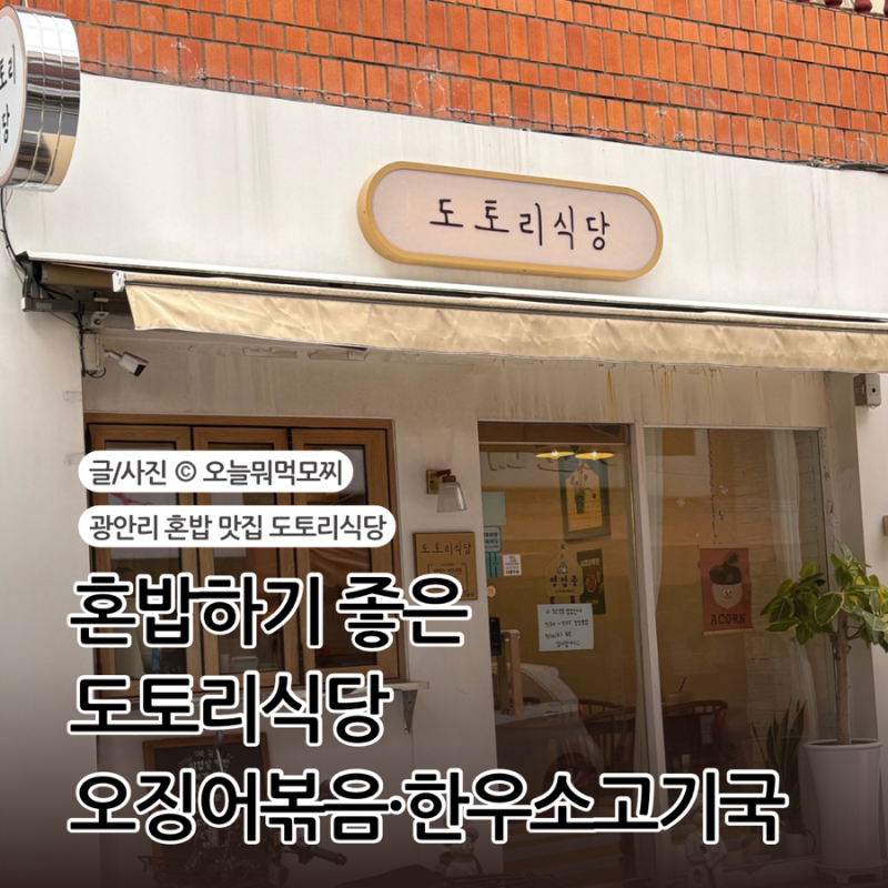광안리 혼밥 맛집 도토리식당, 정갈한 한식 한 상 먹어본 후기