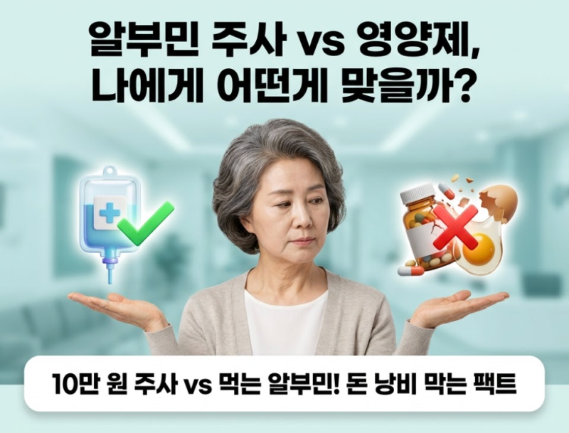 알부민 주사 vs 영양제, 나에게 맞는 선택은? (돈 낭비 없는 구별법)