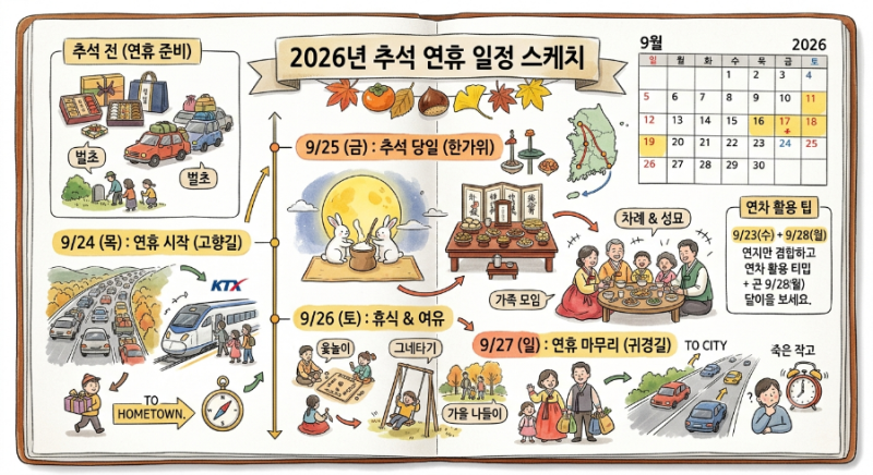 2026년 추석 연휴 언제부터 언제까지? 추석 날짜부터 알아두면 좋은 생활정보 총정리
