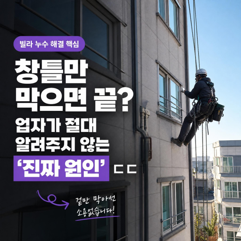 빌라 누수, 창틀만 막으면 끝? 업자가 절대 알려주지 않는 '진짜 원인' ㄷㄷ