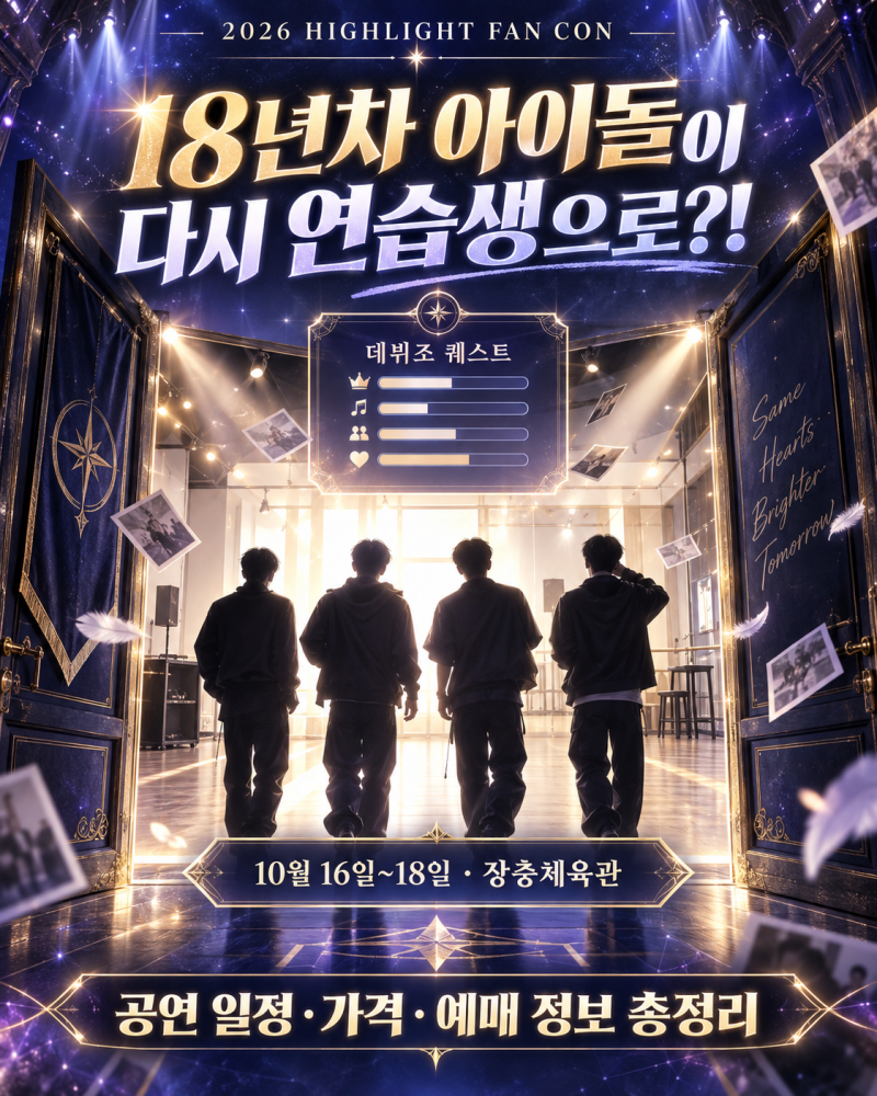 2026 하이라이트 팬콘 일정·가격·예매 방법 총정리｜18년차 아이돌이 다시 연습생으로?