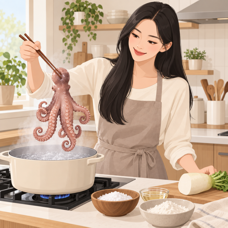 문어 삶는법, 질기지 않게 삶는 확실한 순서
