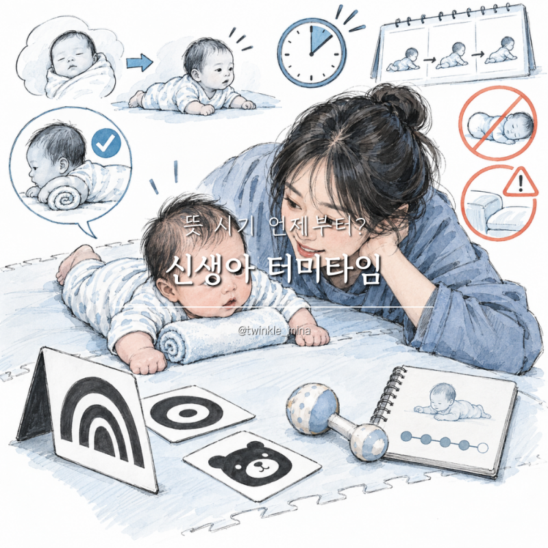 신생아 터미타임 뜻 시기 언제부터? 안전하게 하는 방법