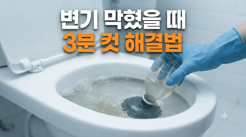 뚫어뻥 없을 때 3분 만에 꽉 막힌 변기 뚫는 법 4가지 (+샴푸, 페트병, 비닐랩, 옷걸이)