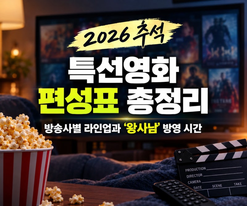 2026 추석 특선영화 편성표 총정리: 방송사별 라인업과 '왕사남' 방영 시간