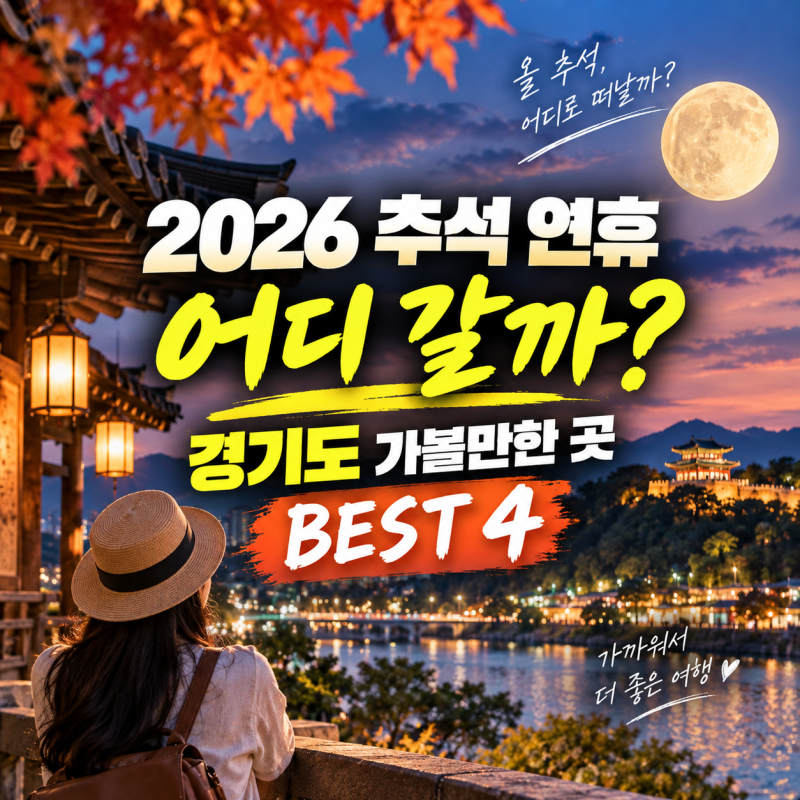 2026 추석 연휴 어디 갈까? 경기도 가볼만한 곳 BEST 4