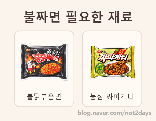 불닭볶음면 짜파게티 불짜면 레시피