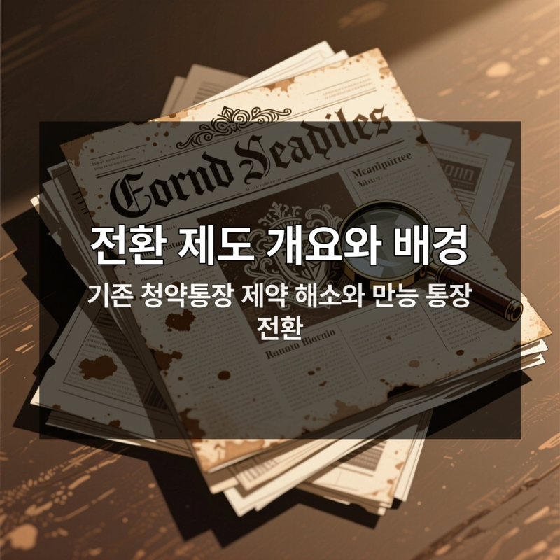 주택청약종합저축 전환, 기존 청약통장 납입 인정은 어떻게 되나요?