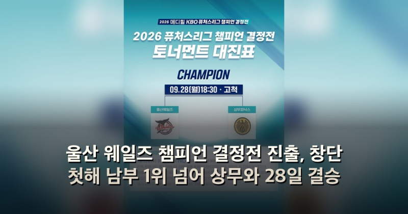 울산 웨일즈 챔피언 결정전 진출, 창단 첫해 남부 1위 넘어 상무와 28일 결승