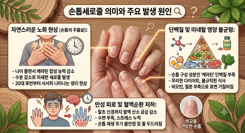 손톱세로줄 왜 생길까? 손톱 울퉁불퉁·가로줄·흰반점 원인과 예방 관리법 총정리