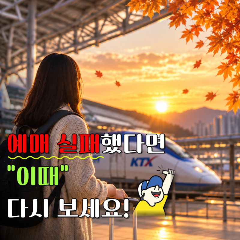 추석 KTX 예매 실패했다고 포기하지 마세요... 취소표 노려볼 "이 시간" 취소표 잡는 꿀팁