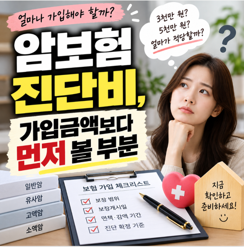 암보험 진단비, 가입금액보다 먼저 봐야 할 게 있었습니다