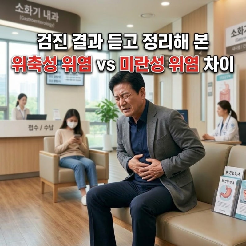 검진 결과 듣고 정리해 본 위축성 위염 vs 미란성 위염 차이