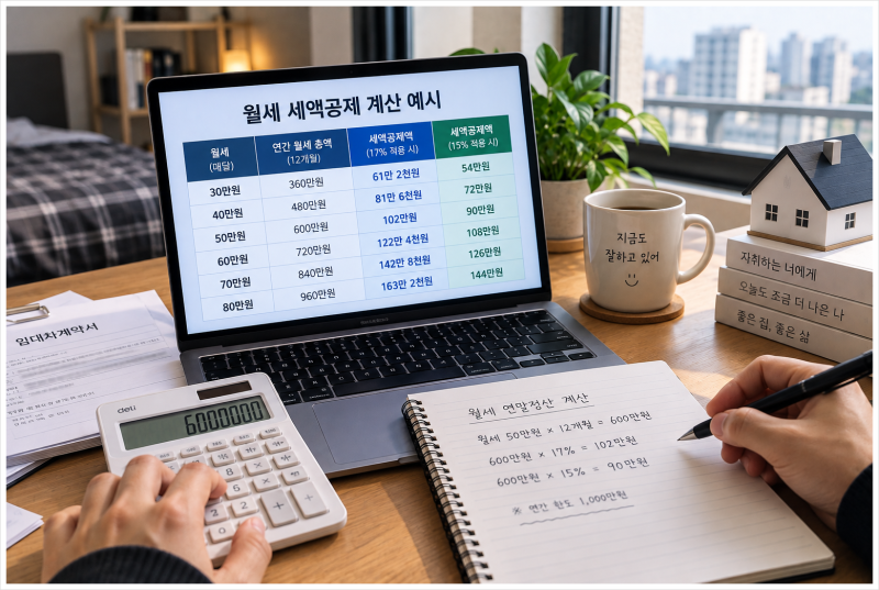 월세 50만원이면 연말정산 102만원? 실제 세액공제 계산해봤습니다