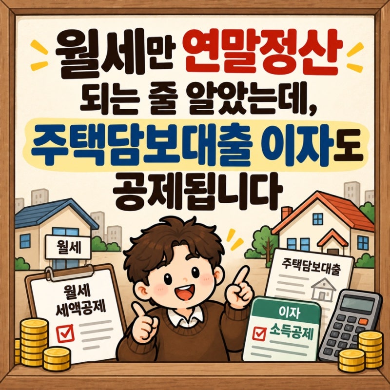 월세만 연말정산 되는 줄 알았는데, 주택담보대출 이자도 공제됩니다