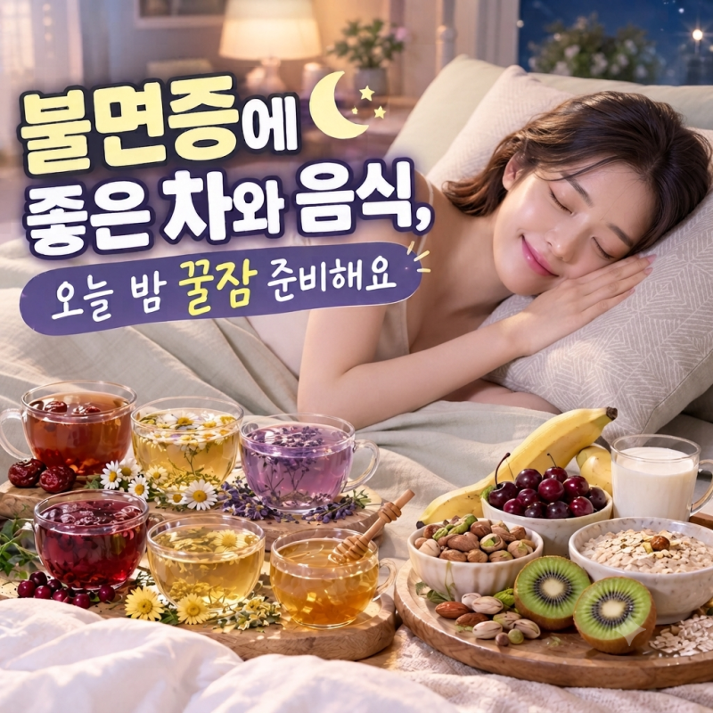 불면증에 좋은 차와 음식, 오늘 밤 꿀잠 준비해요