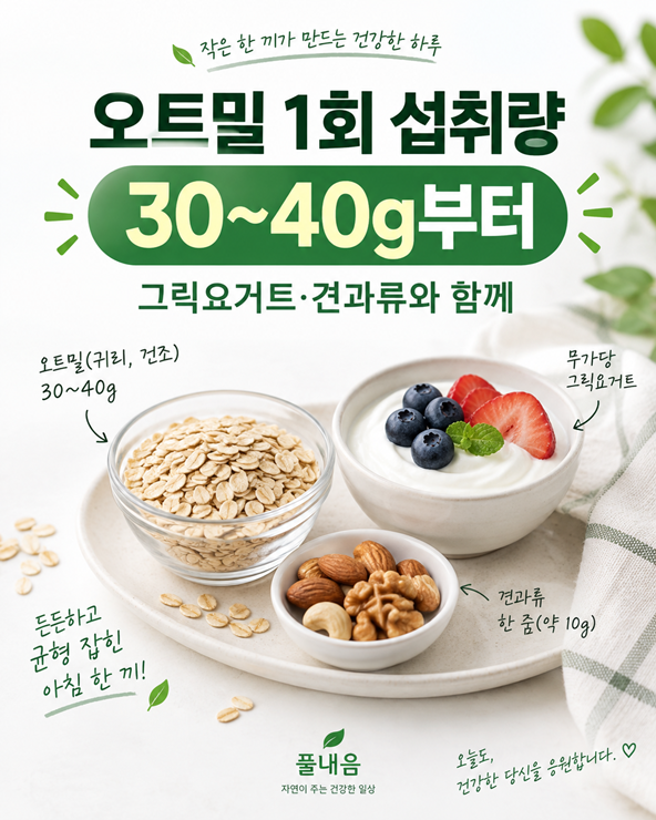 오트밀 당뇨에 괜찮을까? 혈당 덜 올리는 먹는법과 하루 섭취량