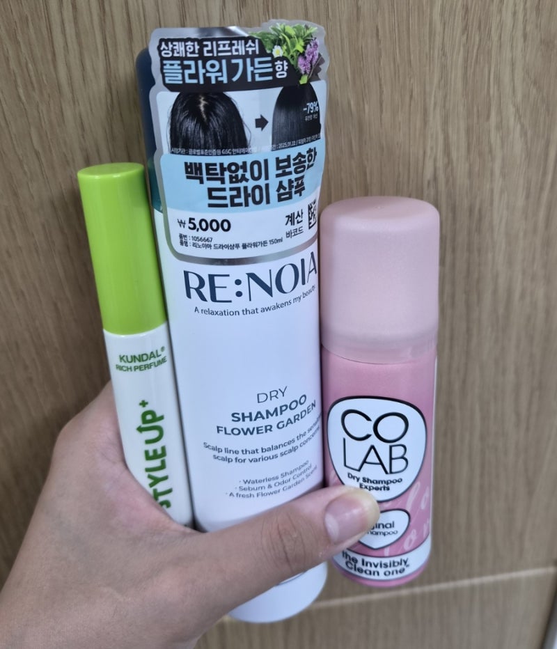 드라이샴푸 다이소제품과 올리브영제품 비교