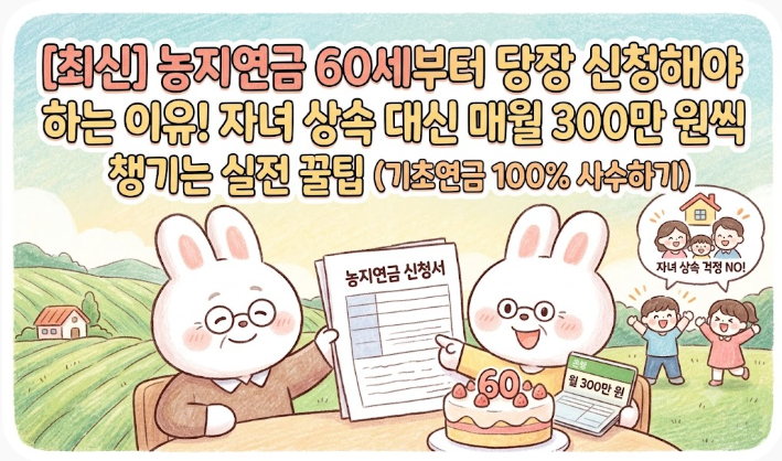 [최신] 농지연금 60세부터 당장 신청해야 하는 이유! 자녀 상속 대신 매월 300만 원씩 챙기는 ....