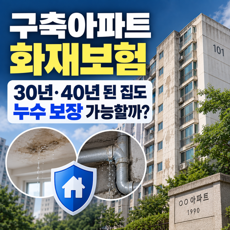 구축아파트 화재보험 30년·40년 된 집도 누수 보장 가능할까?