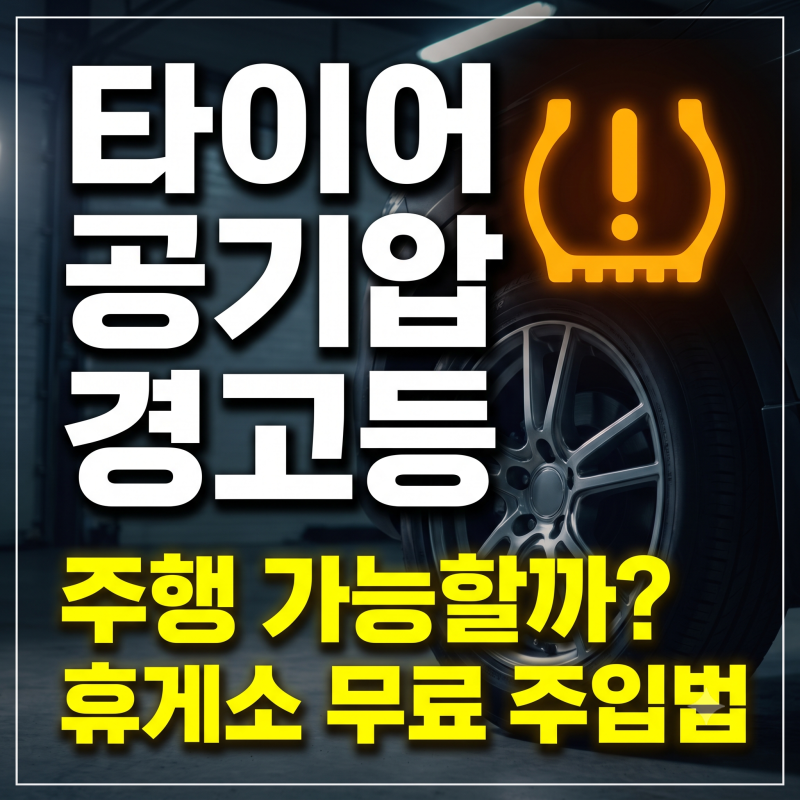 타이어 공기압 경고등 켜졌을 때 주행해도 될까? 원인 및 고속도로 휴게소 무료 셀프 주입법
