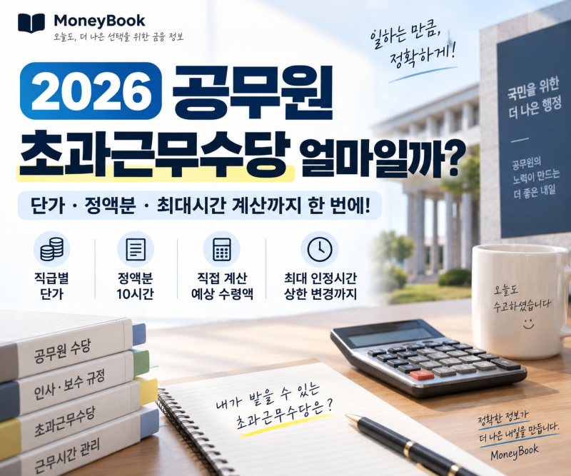 2026 공무원 초과근무수당 얼마일까?｜단가·정액분·57시간·상한 폐지