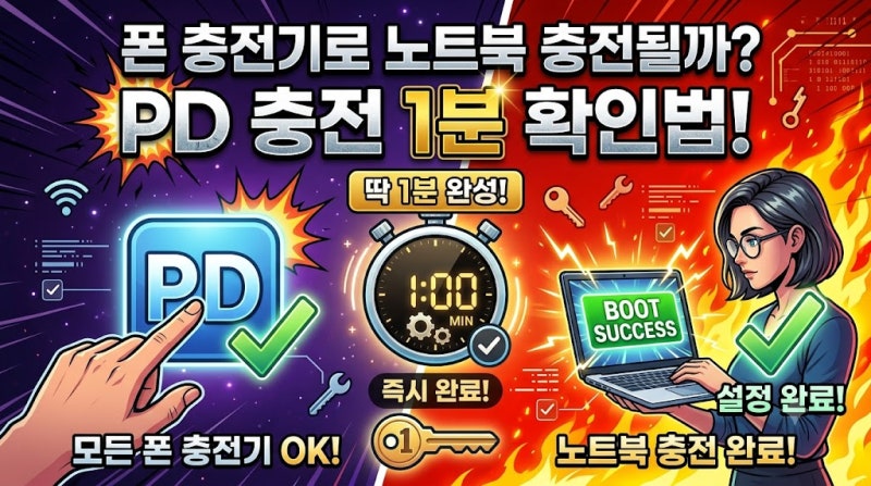 폰 충전기로 노트북 충전될까? PD 충전 1분 확인법
