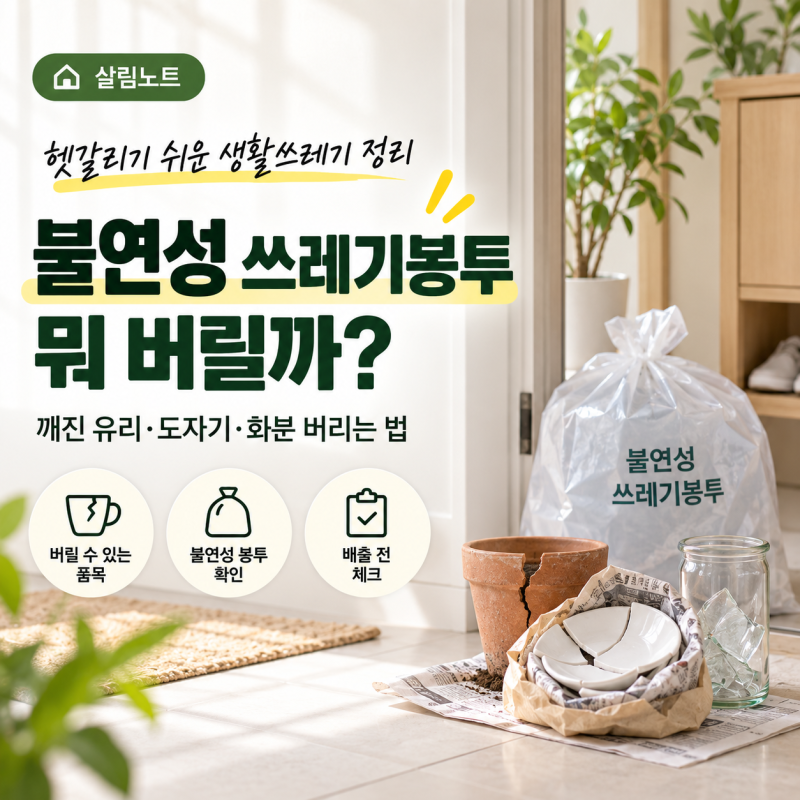 불연성 쓰레기봉투에 뭐 버릴까? 깨진 유리·도자기·화분 버리는 법