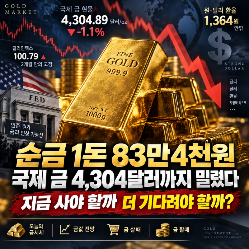 오늘의 금시세 “순금 1돈 83만4천원…지금 사야 할까 더 기다려야 할까?” 금값 전망·금 살....