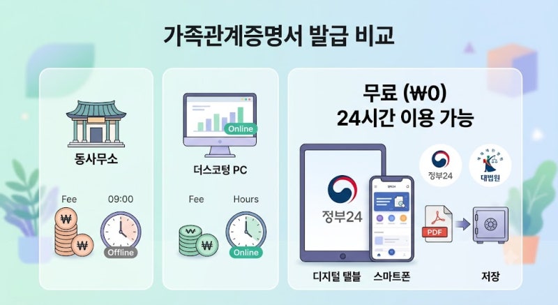 가족관계증명서 모바일 발급 방법 및 무료 PDF 저장 꿀팁 정리