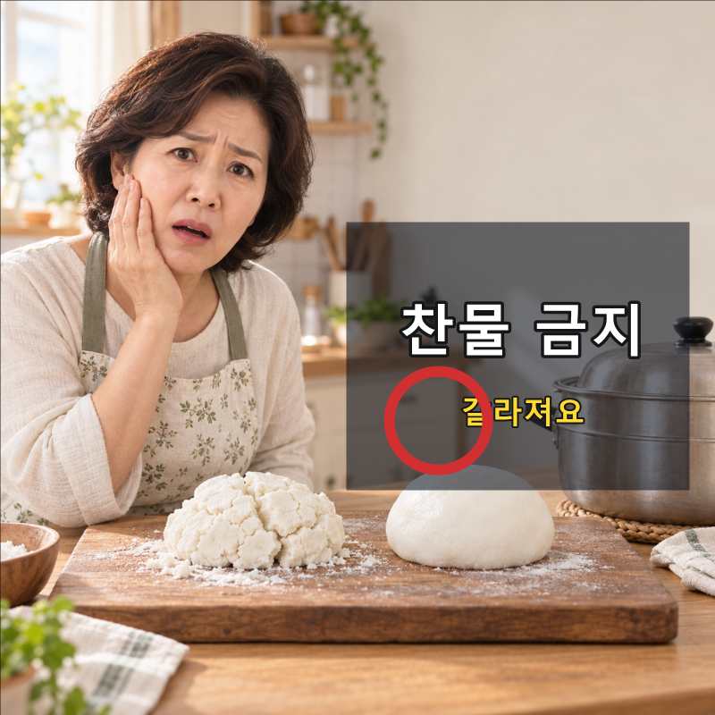 송편 만들기, 반죽이 갈라지지 않는 물 온도가 있습니다