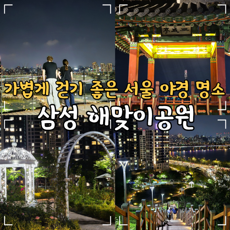 서울 야경 명소 밤 드라이브 삼성 해맞이공원 장미정원 주차팁