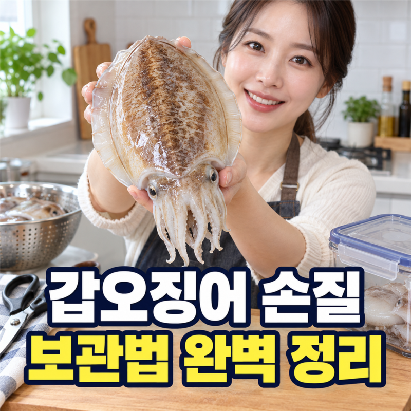 갑오징어 손질법과 보관법 완벽 정리｜먹물·뼈·입 제거하기