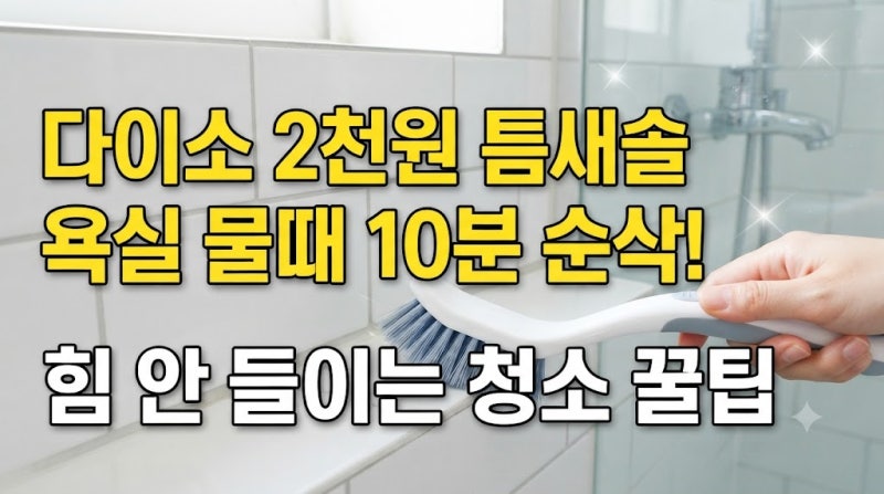 다이소 2천 원짜리 틈새 솔로 욕실 물때 10분 만에 지우는 방법 (힘 안 들이는 꿀팁)