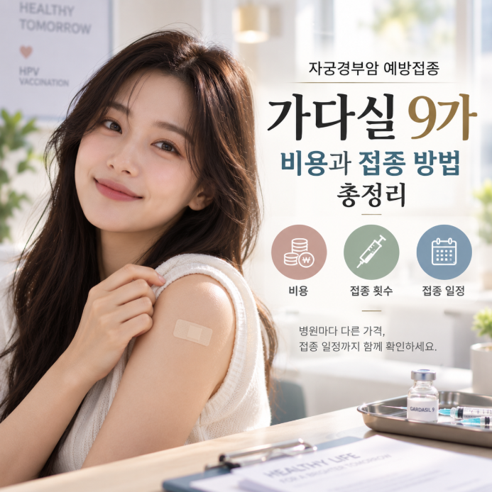 자궁경부암 예방접종 가다실 9가 비용과 접종 방법 총정리