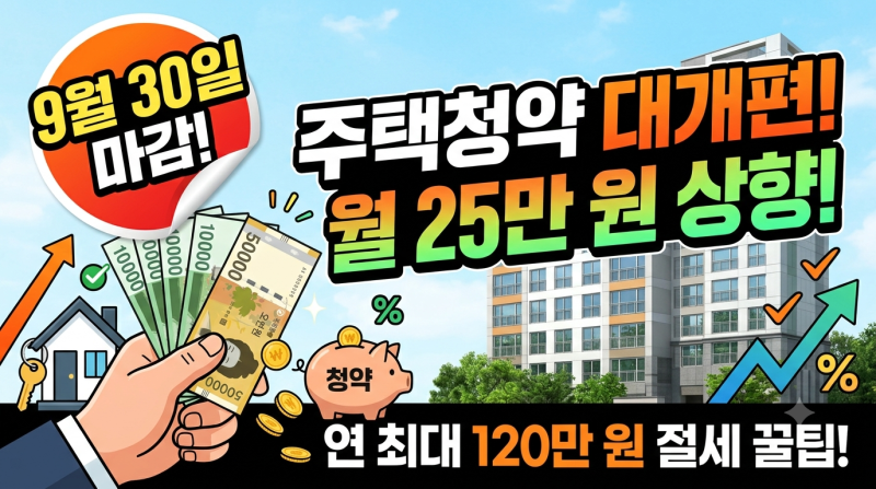 "9월 30일 마감! 지나면 연 120만 원 손해?" 주택청약종합저축 전환 & 혜택 개편 완벽 총정리
