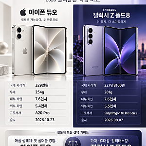 “기다린 보람이 있었을까?” 329만원 아이폰 듀오와 갤럭시 폴드8 비교