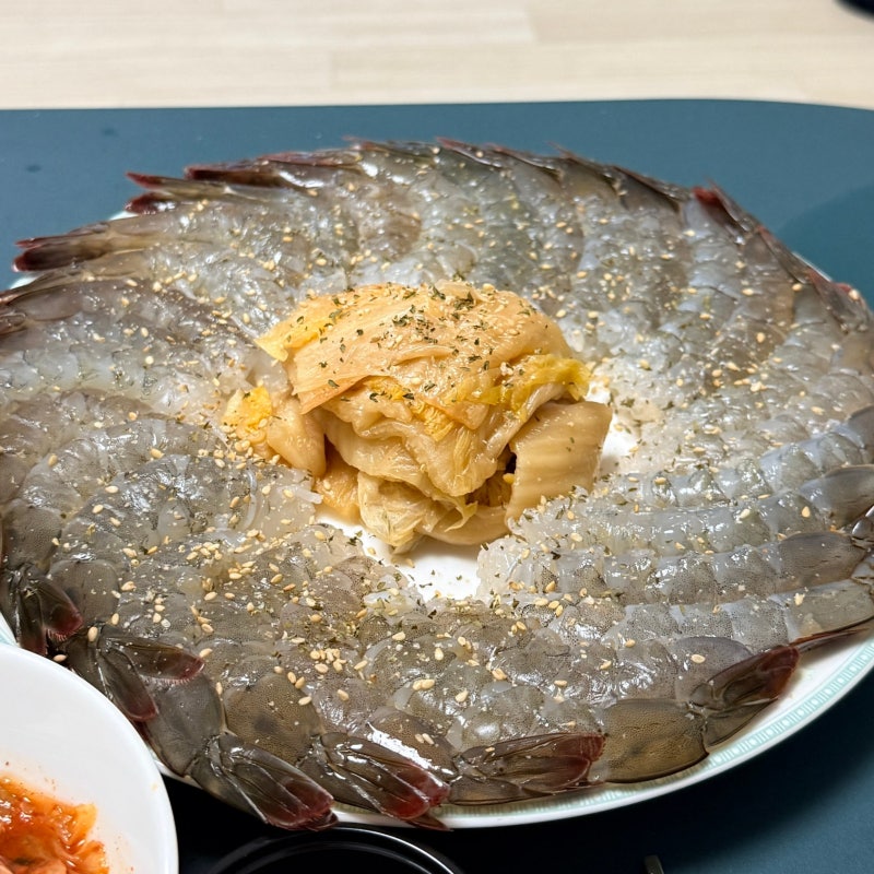 천안농수산물도매시장 남해수산 대하 1kg 내돈내산, 생새우회로 먹어본 후기