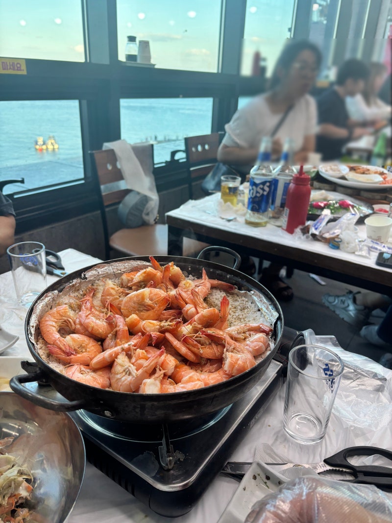 [영종도 맛집] 바다 보며 즐기는 싱싱한 대하구이 & 꽃게찜 (feat. 진로식당)