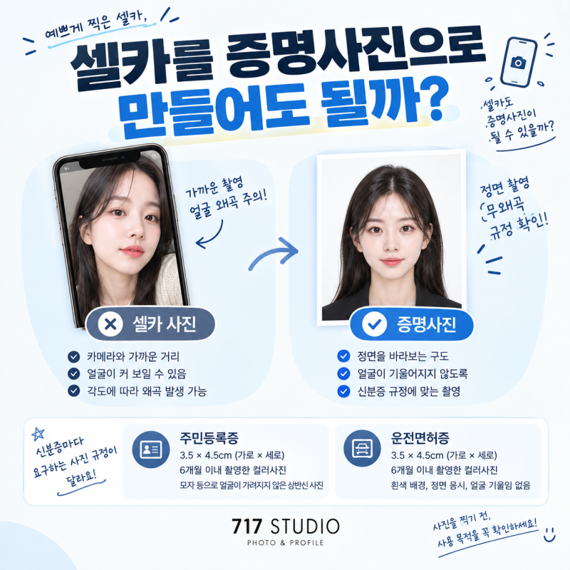 셀카를 증명사진으로 만들어도 될까?