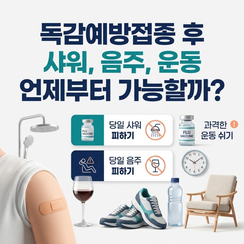 독감예방접종 후 샤워, 음주, 운동은 언제부터 가능할까